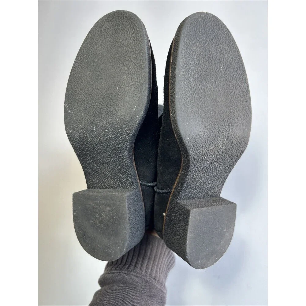 Coach Janelle Turnlock Black Suede & Shearling Boot Size 6.5B